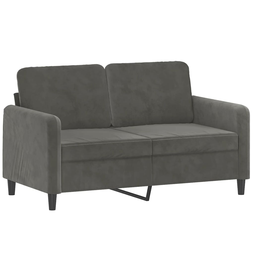 vidaXL 2-Seater Sofa Dark Gray 47.2" Velvet