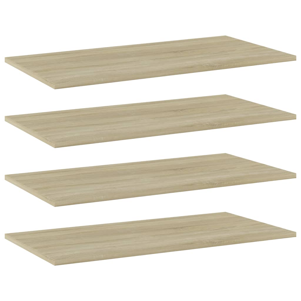 vidaXL Bookshelf Boards 4 pcs Sonoma Oak 31.5"x15.7"x0.6" Engineered Wood