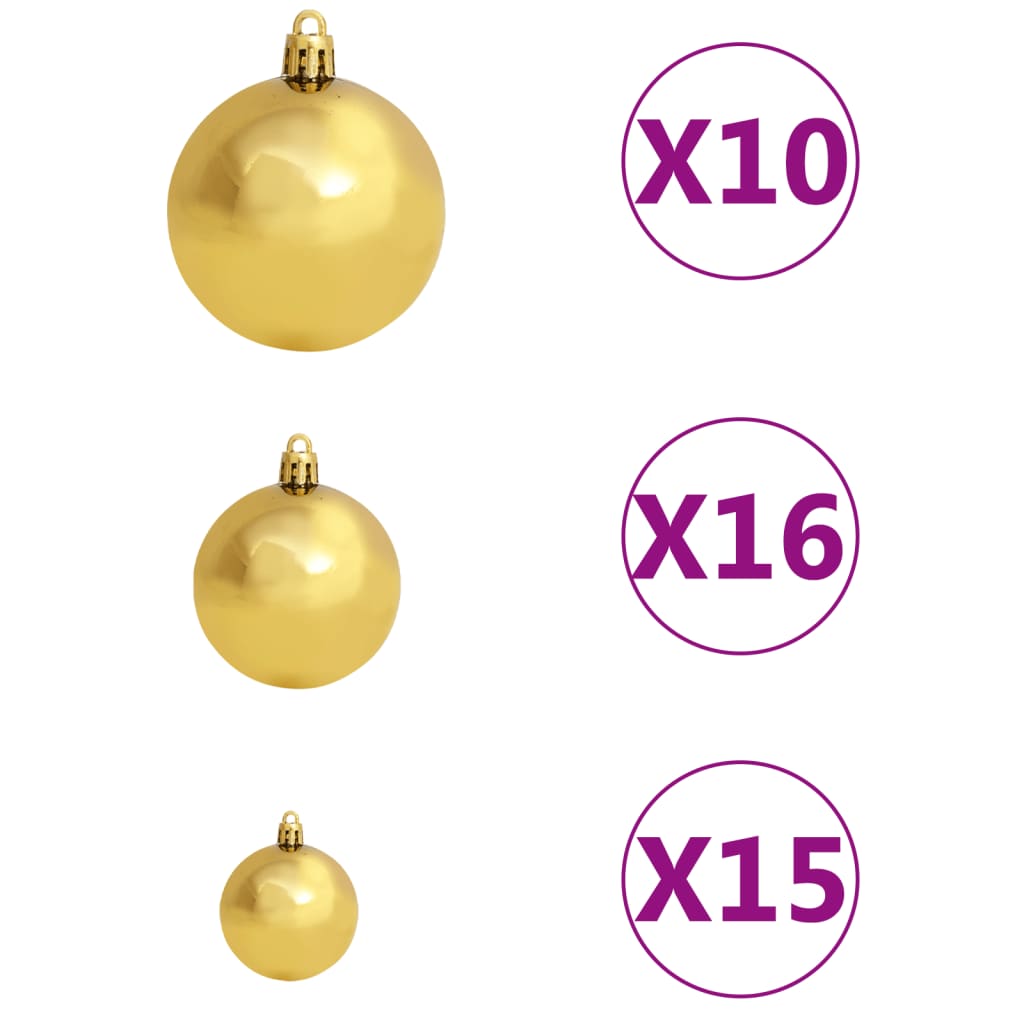 vidaXL Artificial Pre-lit Christmas Tree with Ball Set L 94.5" Green