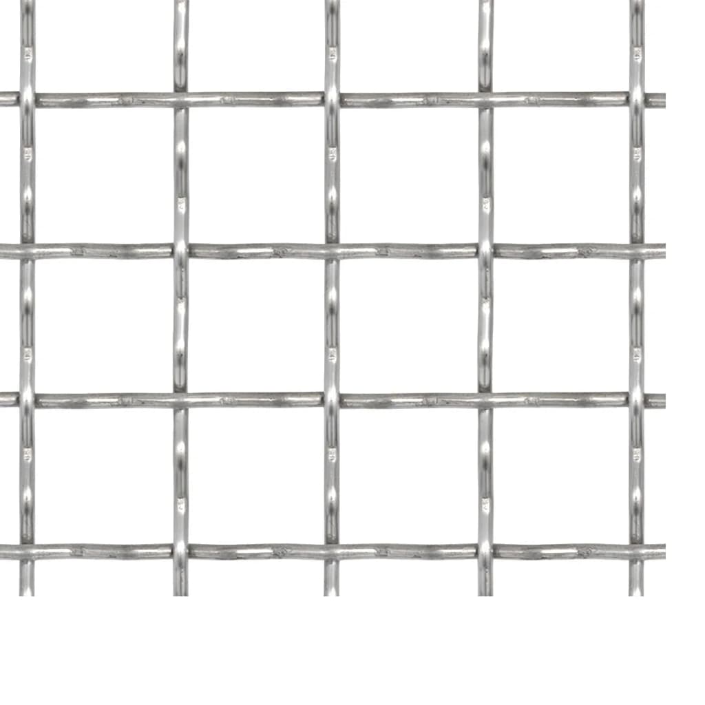 vidaXL Crimped Garden Wire Fence Stainless Steel 19.7"x19.7" 0.4"x0.4"x0.1"