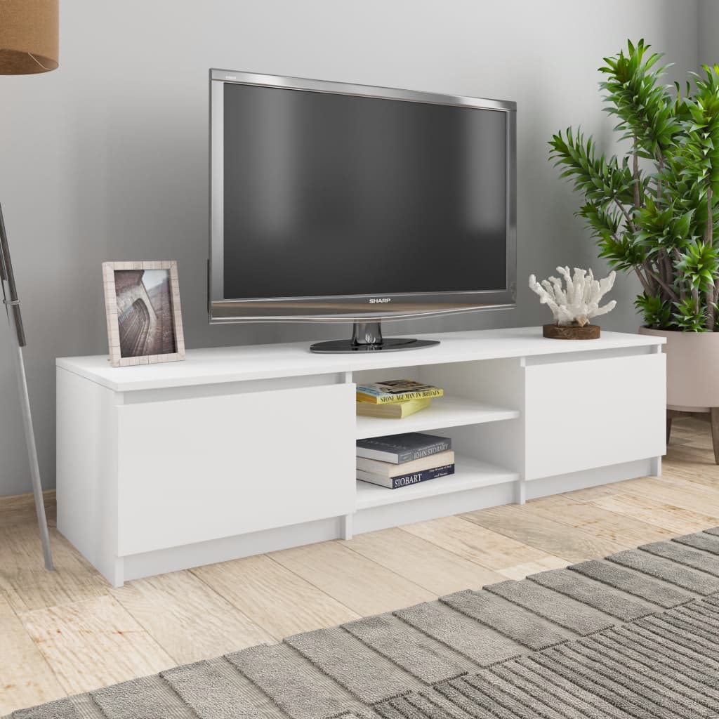 vidaXL TV Stand White 55.1"x15.7"x14" Engineered Wood