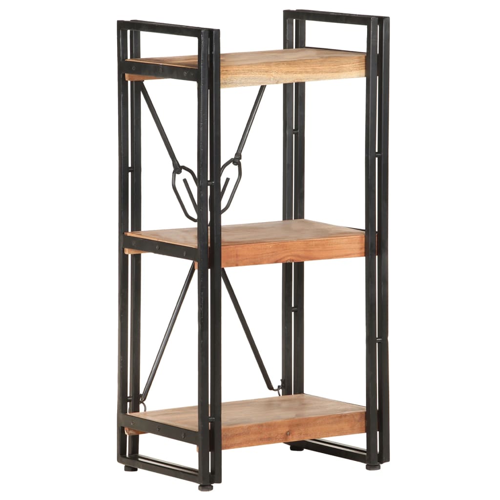 vidaXL 3-Tier Bookcase 15.7"x11.8"x31.5" Solid Acacia Wood