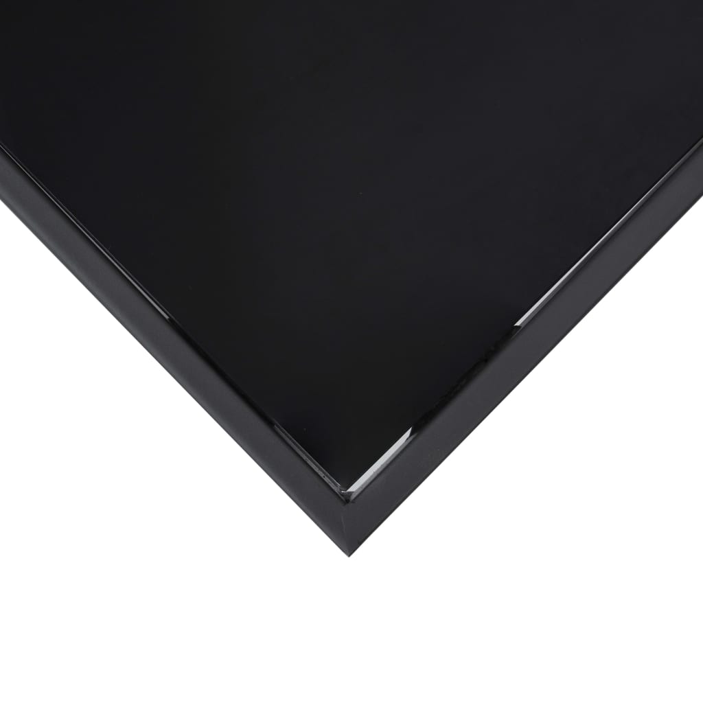 vidaXL Patio Bar Table Black 23.6"x23.6"x43.3" Tempered Glass
