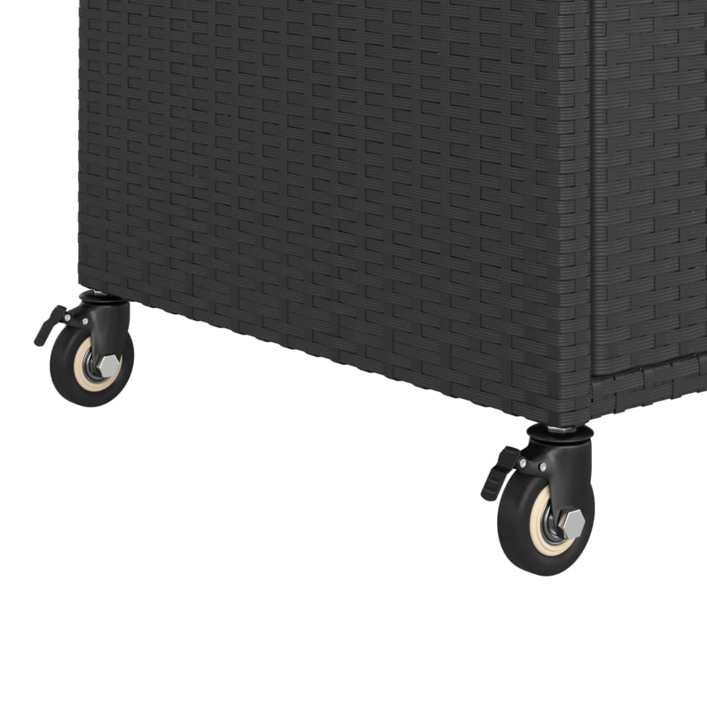 vidaXL Bar Cart with Drawer Black 39.4"x17.7"x38.2" Poly Rattan