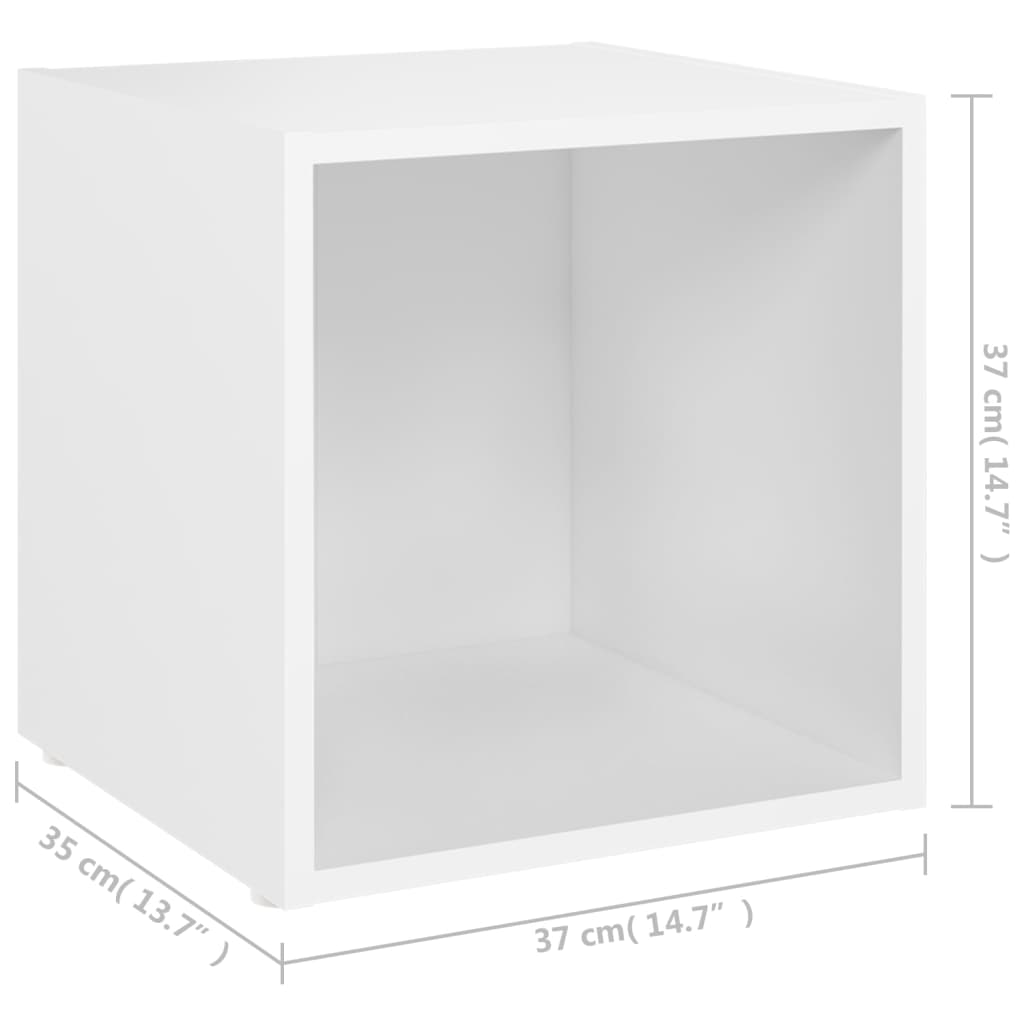 vidaXL TV Cabinets 2 pcs White 14.6"x13.8"x14.6" Chipboard