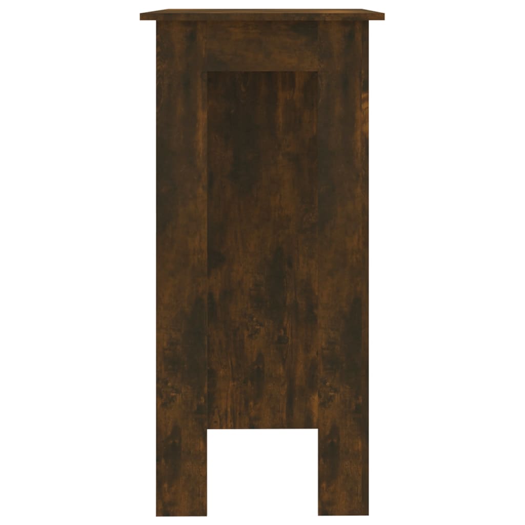 vidaXL Bar Table with Shelf Smoked Oak 40.2"x19.7"x40.7" Engineered Wood