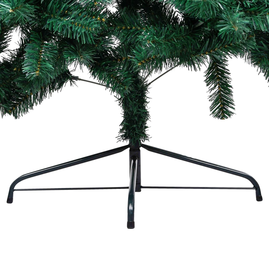 vidaXL Artificial Half Pre-lit Christmas Tree with Stand Green 70.9" PVC