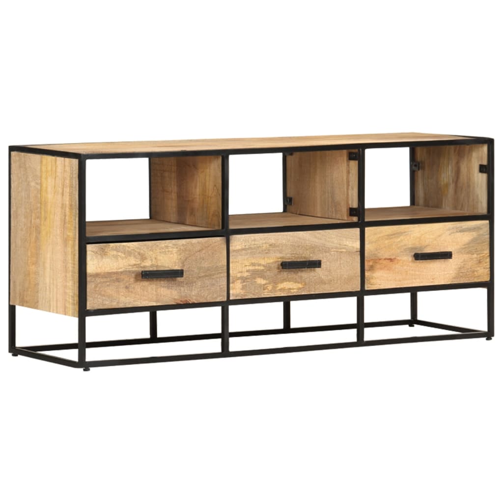 vidaXL TV Stand 43.3"x11.8"x17.7" Rough Mango Wood