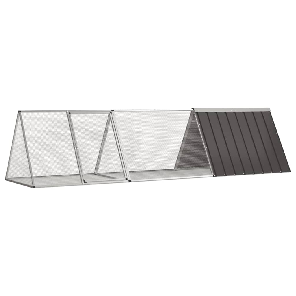 vidaXL Rabbit Cage Anthracite 119.1"x31.7"x28" Galvanized Steel