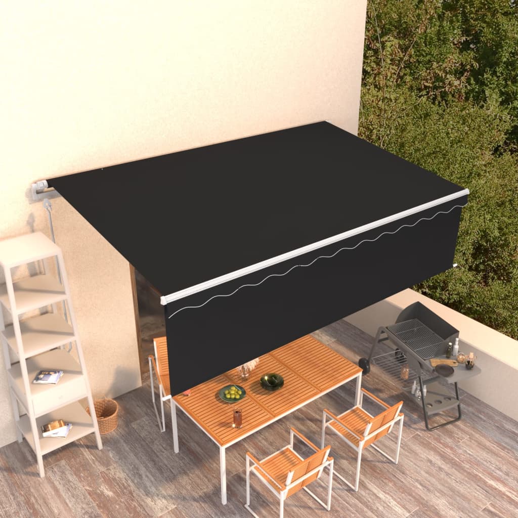 vidaXL Automatic Retractable Awning with Blind 16.4'x9.8' Anthracite