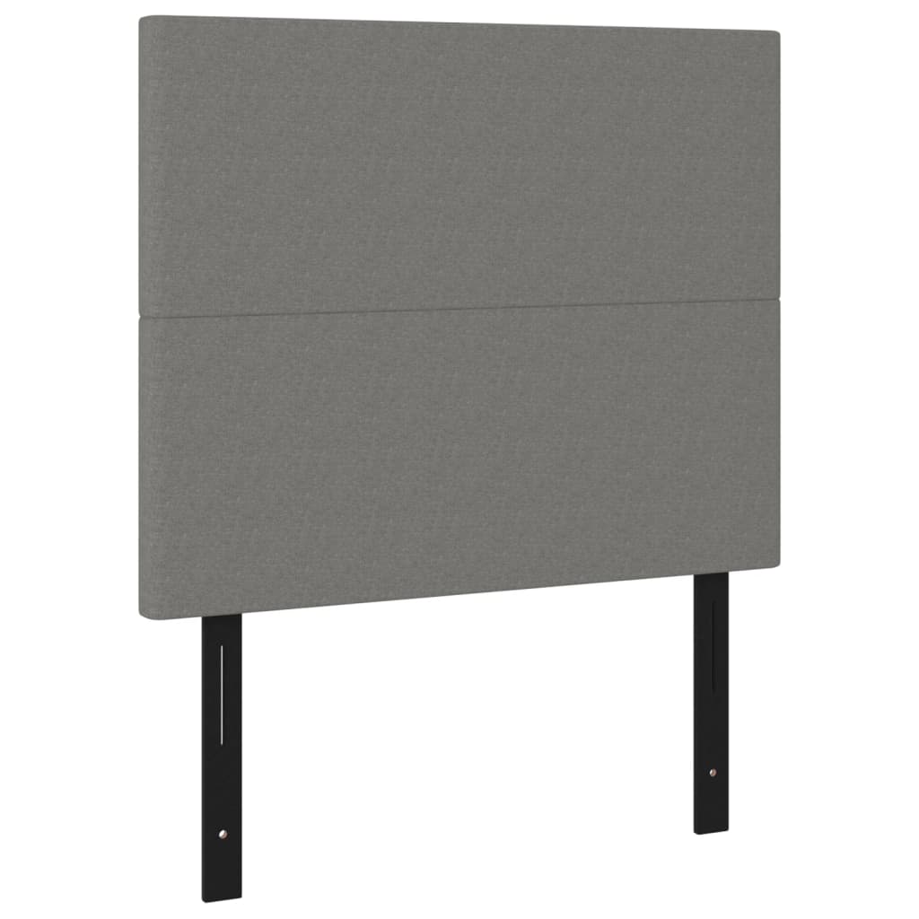 vidaXL Bed Frame with Headboard Dark Gray 39.4"x74.8" Twin Fabric