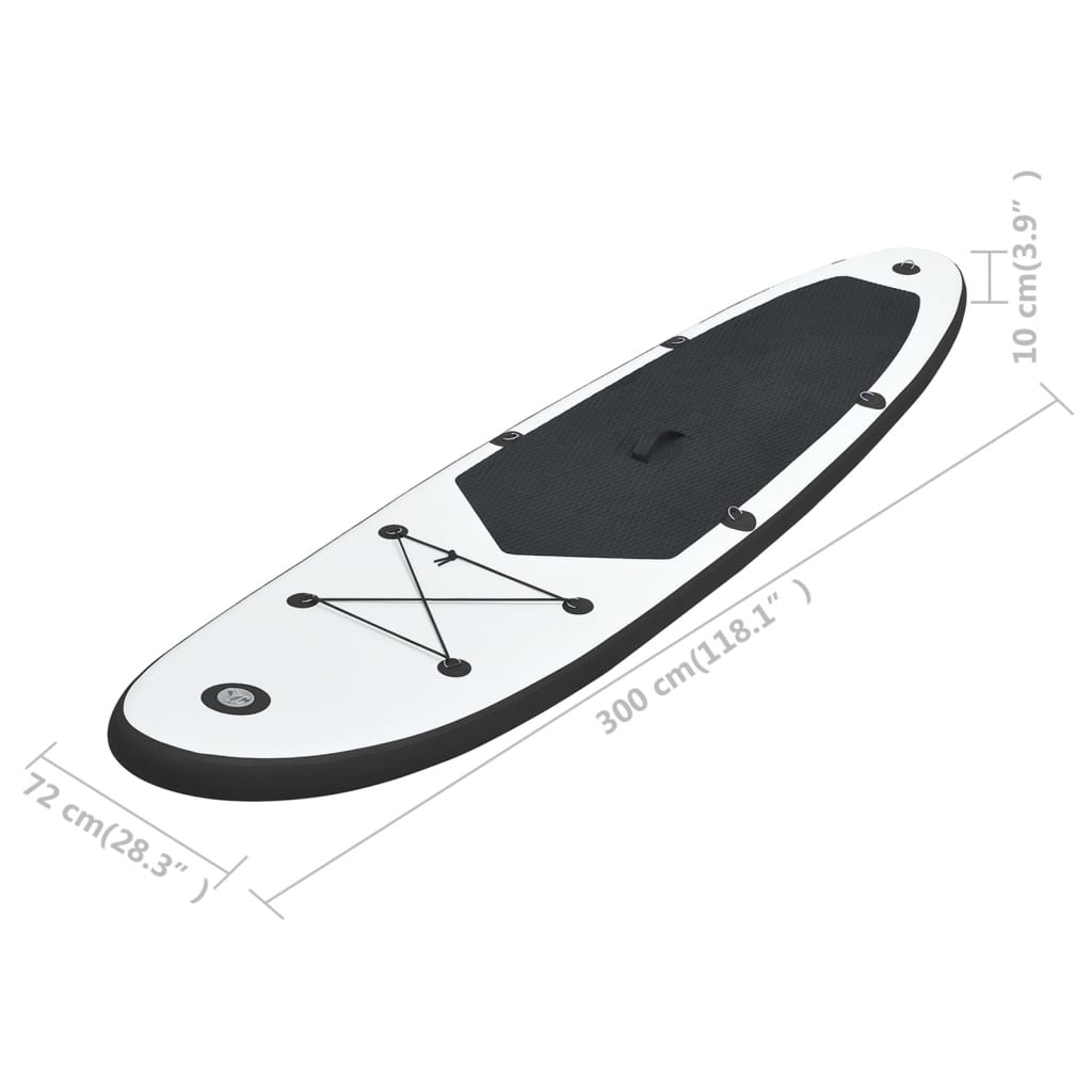 vidaXL Inflatable Stand Up Paddleboard Set Black and White