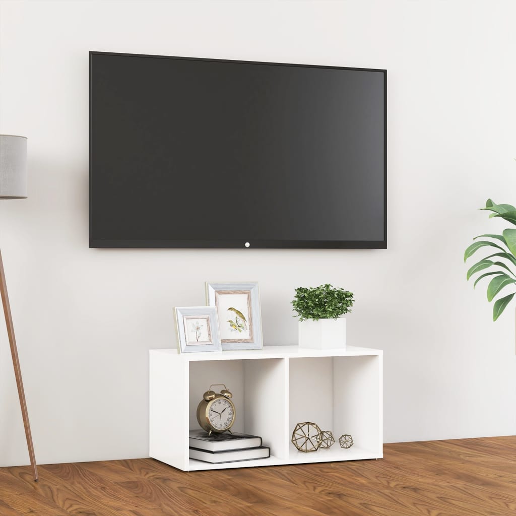 vidaXL TV Cabinet White 28.3"x13.8"x14.4" Chipboard