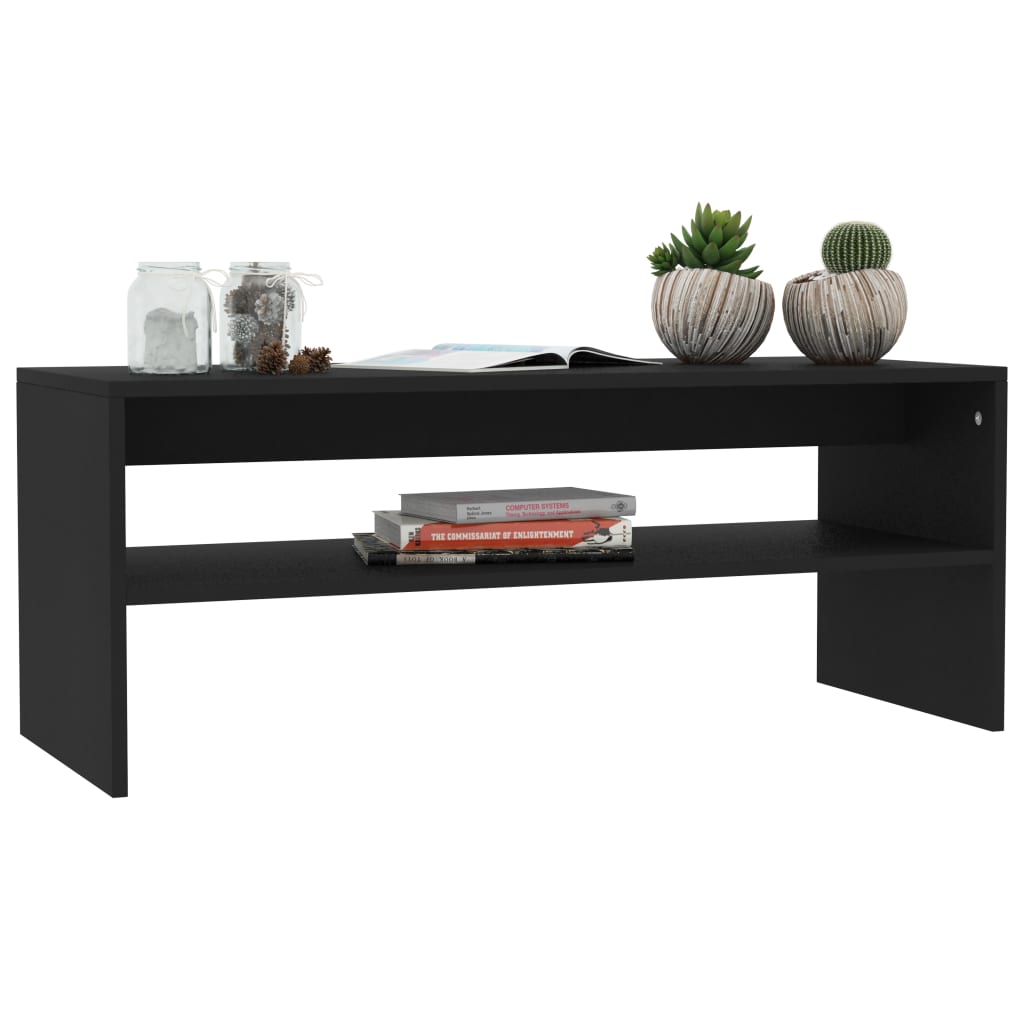 vidaXL Coffee Table Black 39.4"x15.7"x15.7" Engineered Wood