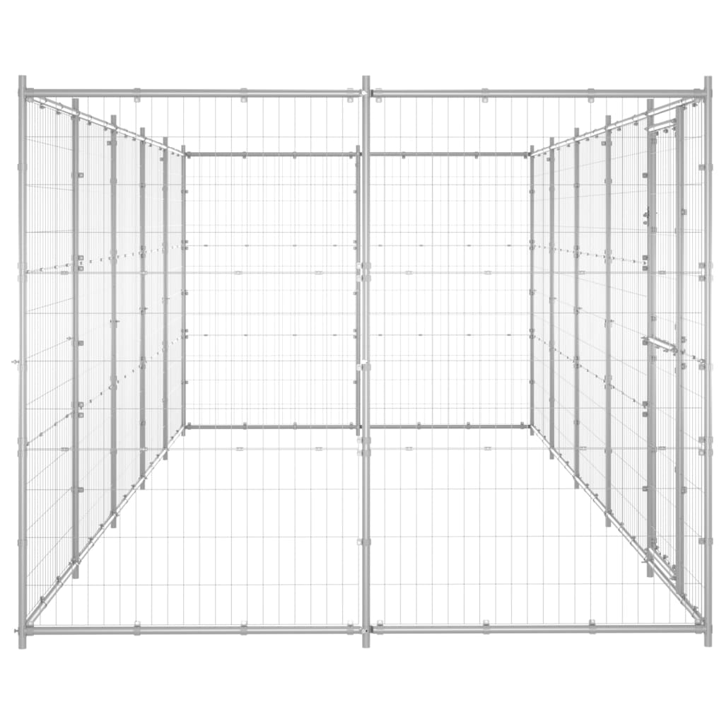 vidaXL Outdoor Dog Kennel Galvanized Steel 130.2 ft²