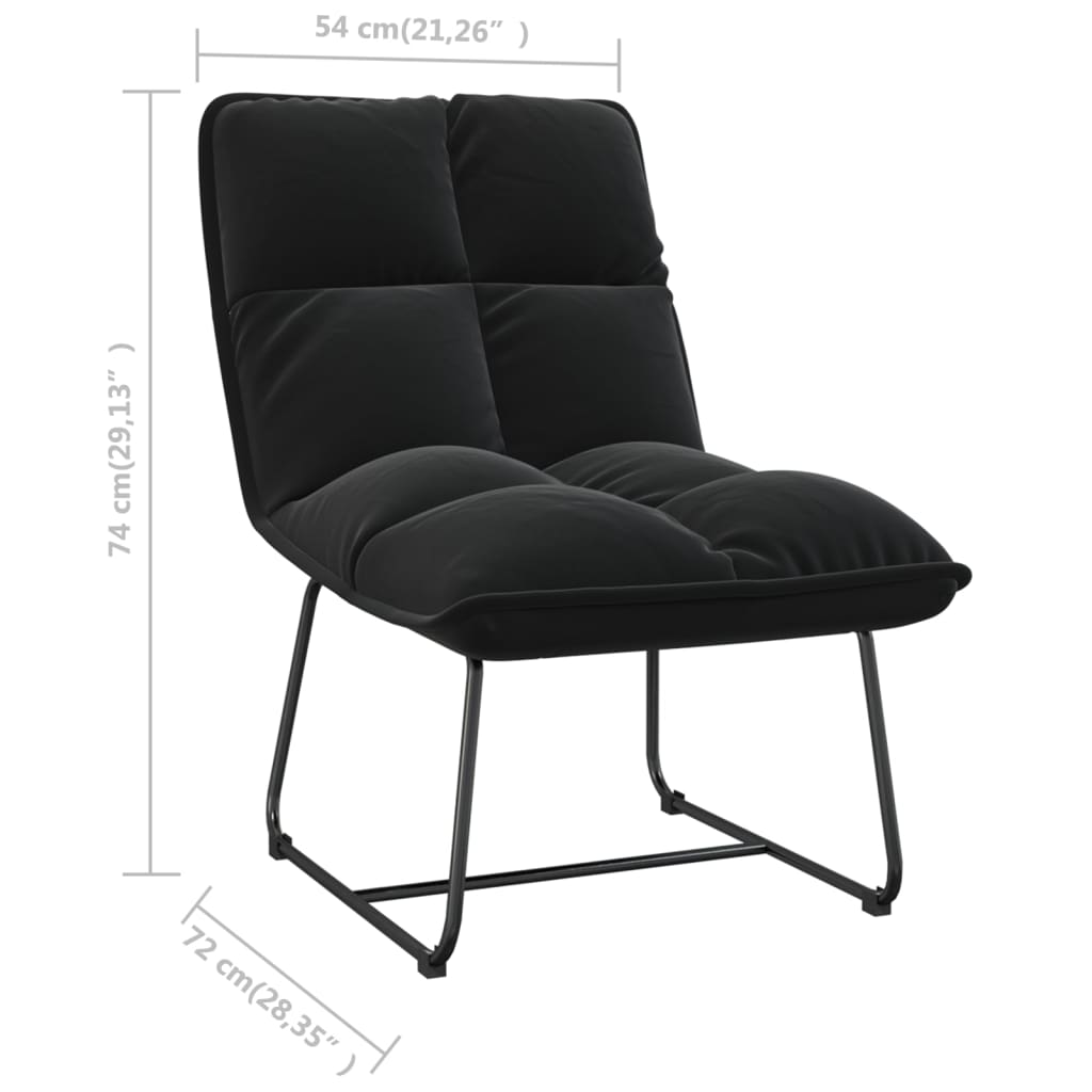 vidaXL Leisure Chair with Metal Frame Black Velvet