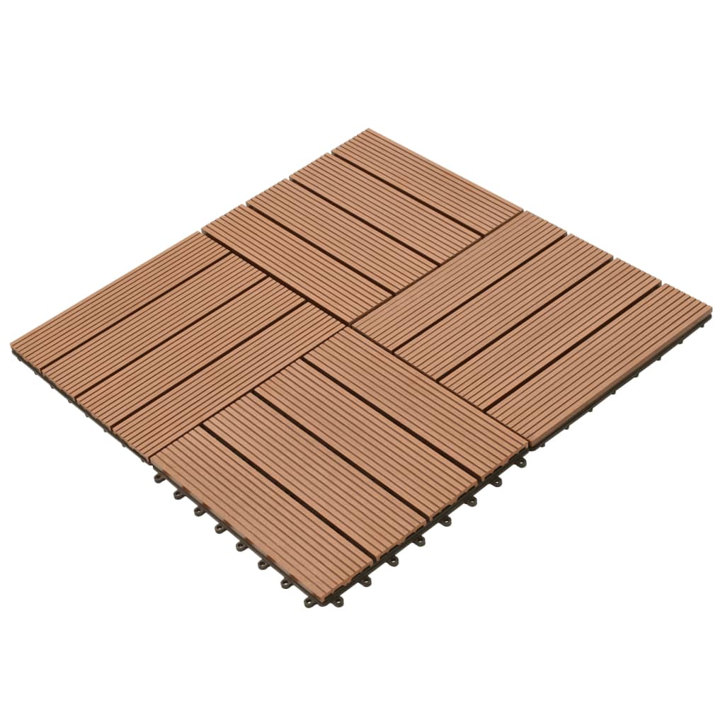 WPC Tiles 11.8"x11.8" 11 pcs 11 ft² Brown