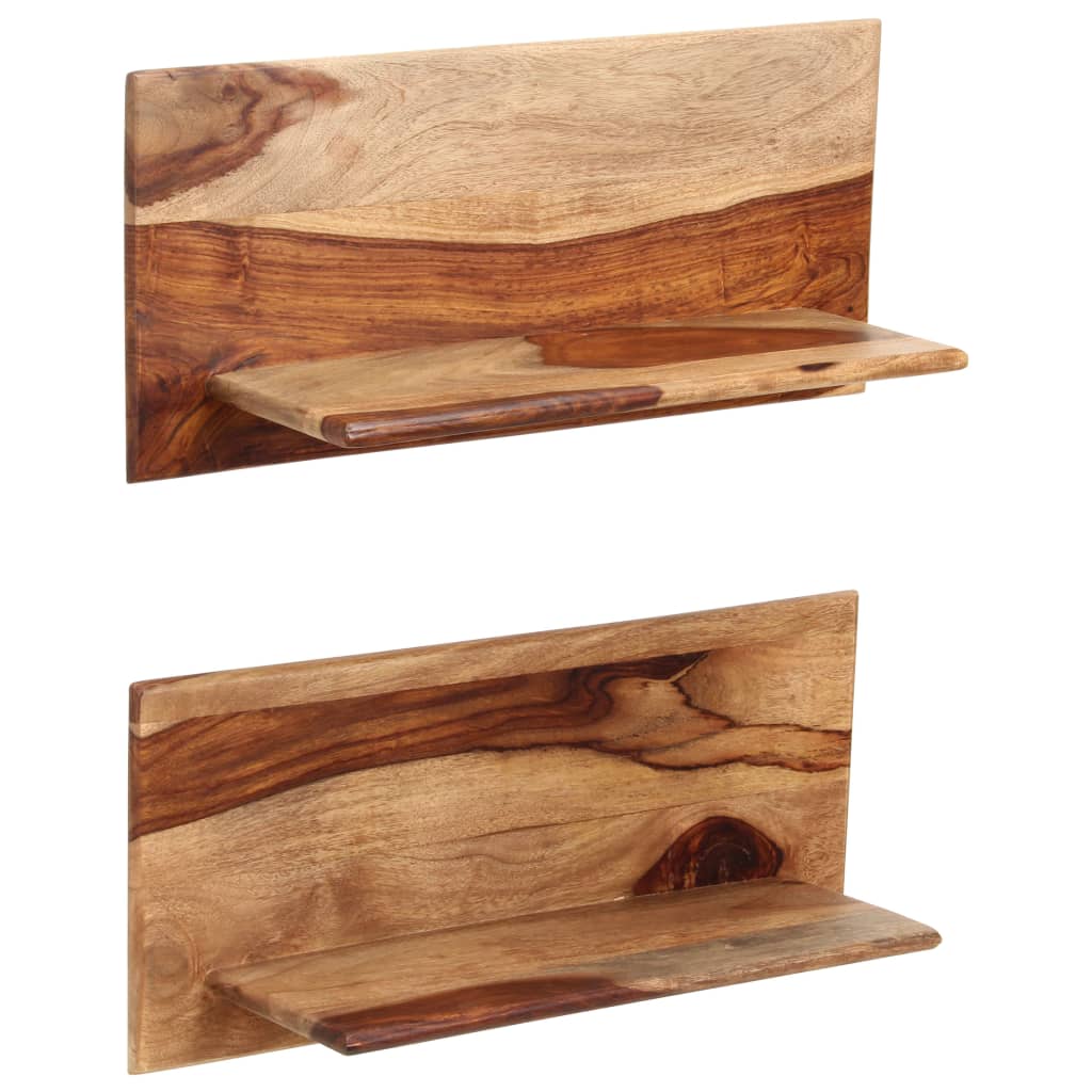 vidaXL Wall Shelves 2 pcs 22.9"x10.2"x7.9" Solid Sheesham Wood