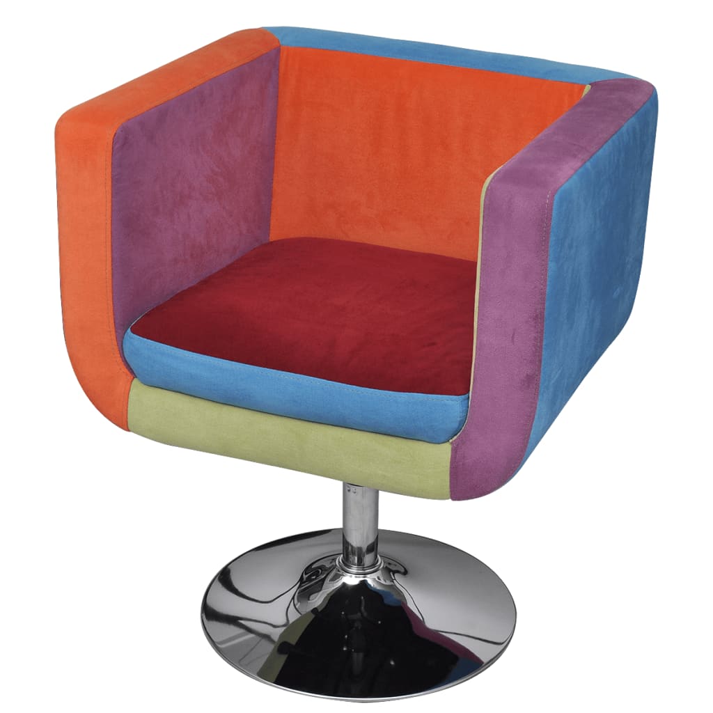 vidaXL Cube Chair with Patchwork Design Fabric
