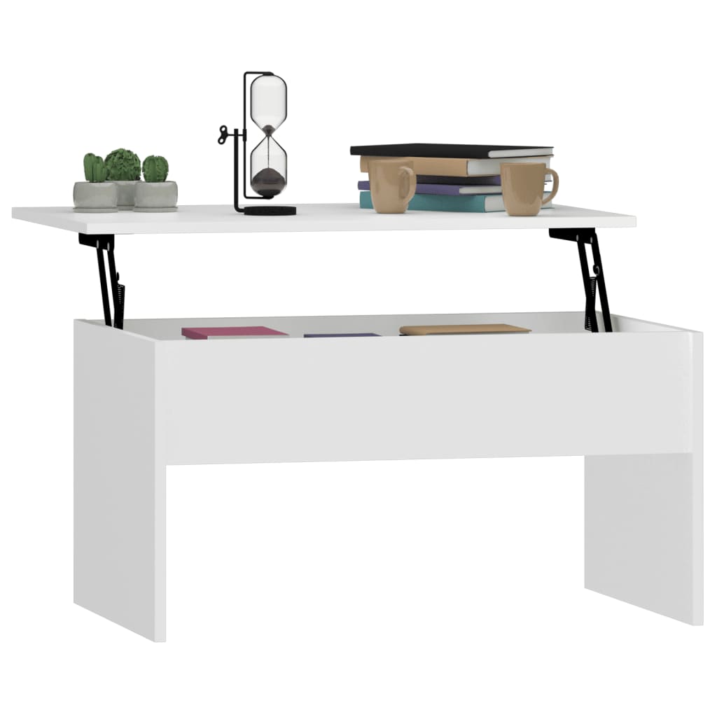 vidaXL Coffee Table White 31.5"x19.9"x16.3" Engineered Wood