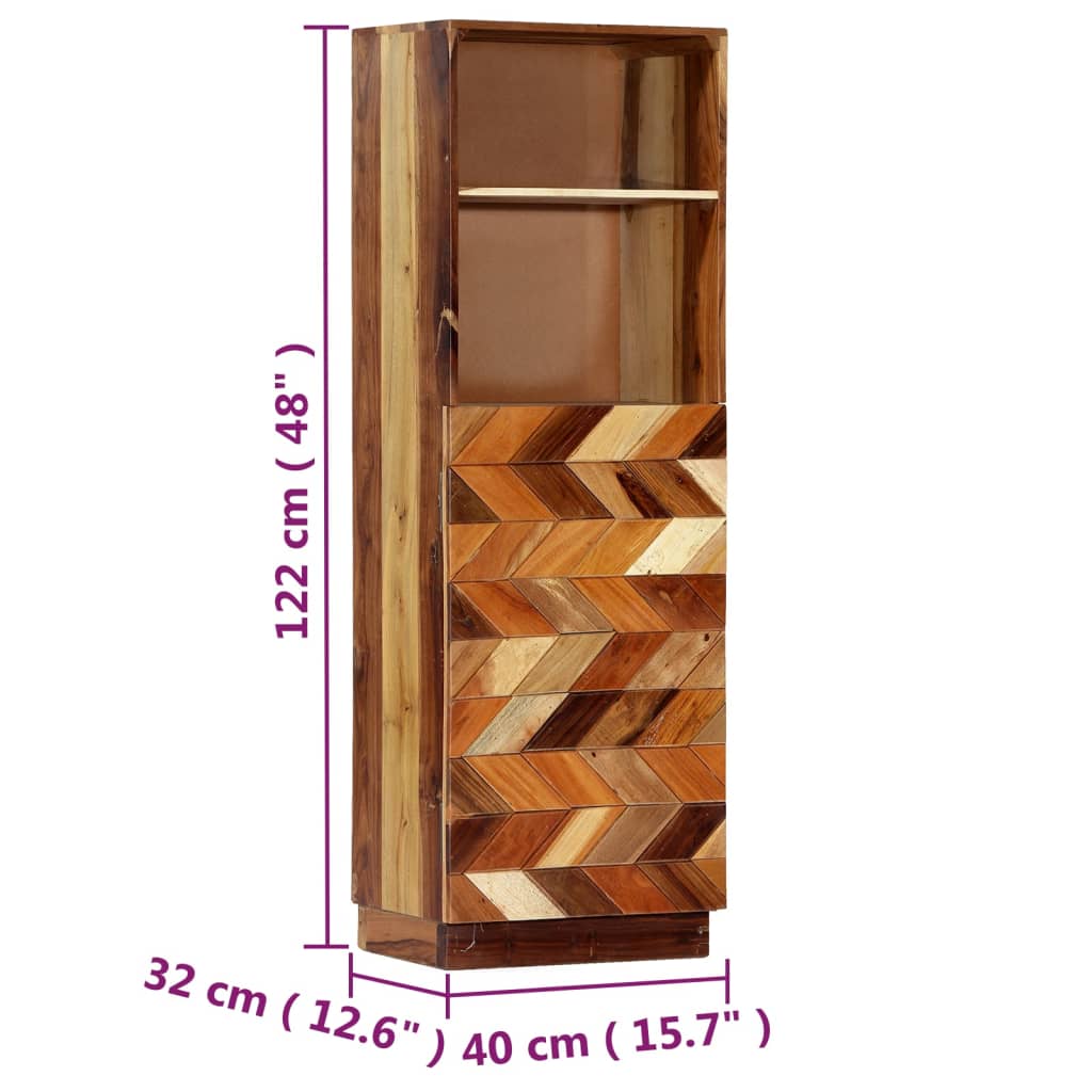 vidaXL Highboard 15.7"x12.6"x48" Solid Reclaimed Wood