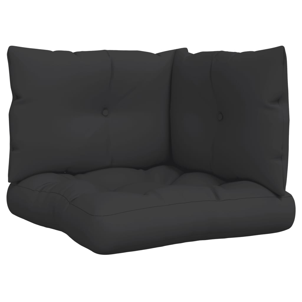 vidaXL Pallet Cushions 3 pcs Black Fabric