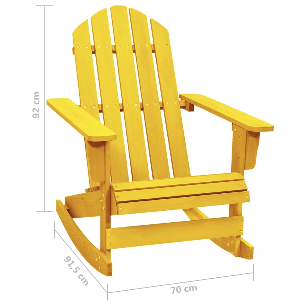 vidaXL Patio Adirondack Rocking Chair Solid Fir Wood Yellow