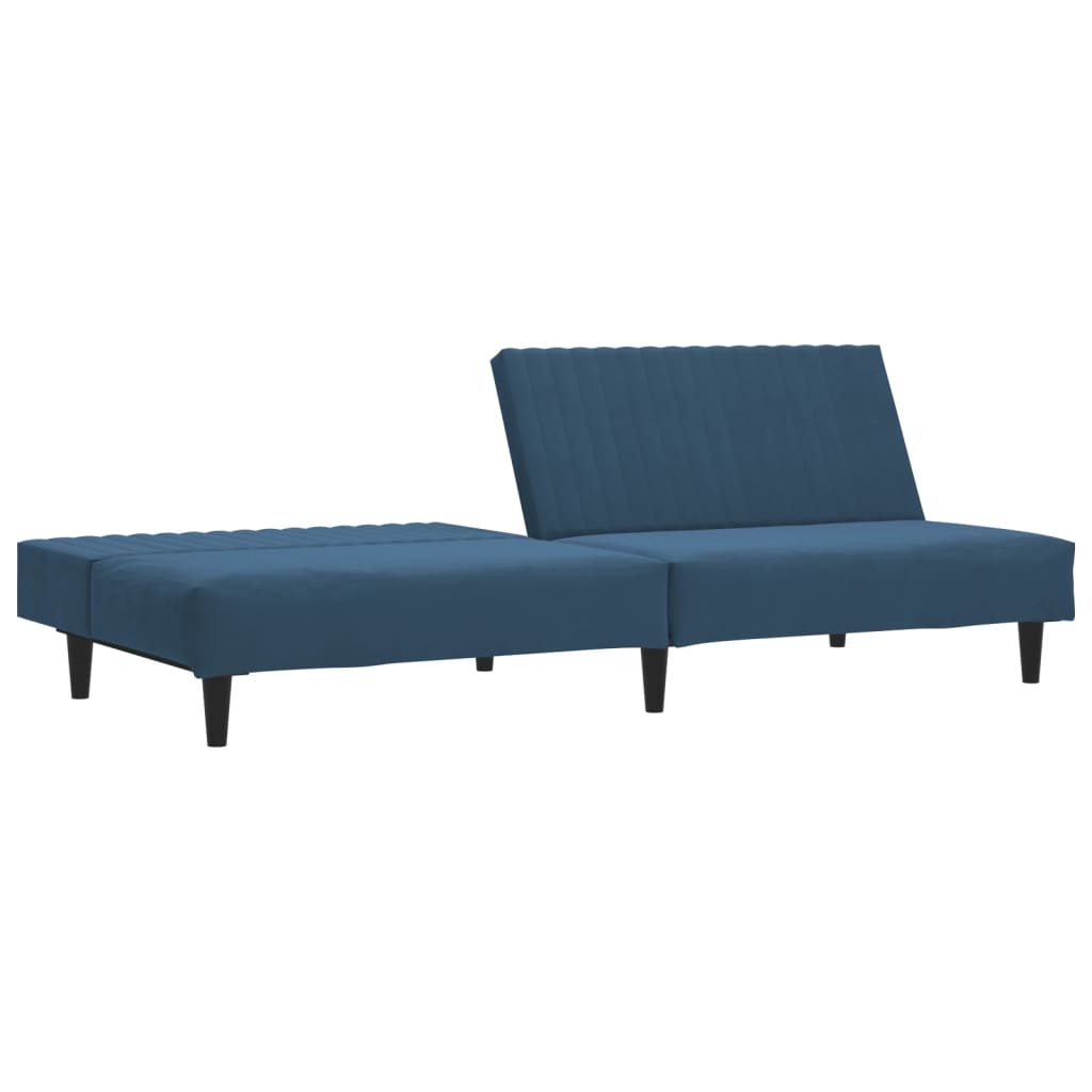 vidaXL 2-Seater Sofa Bed Blue Velvet