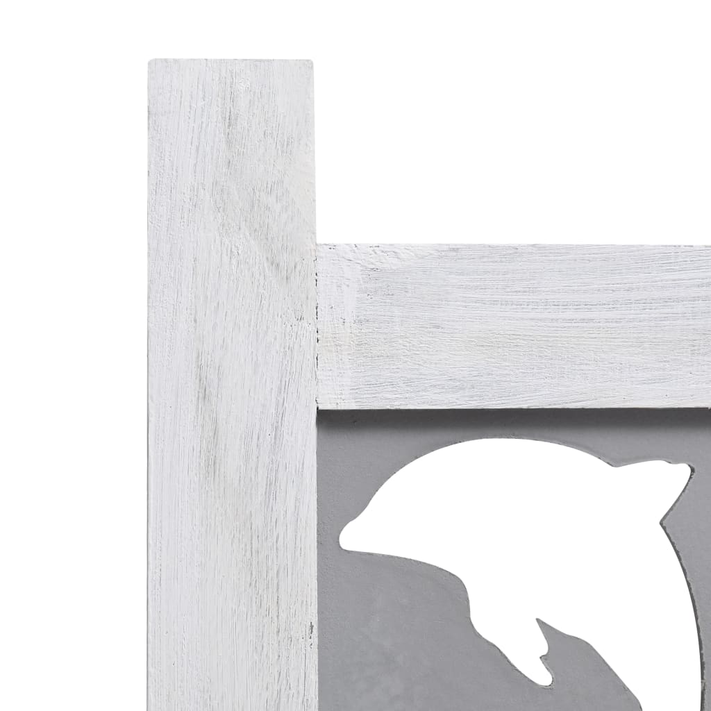 vidaXL 4-Panel Room Divider Gray 55.1"x64.7" Solid Wood
