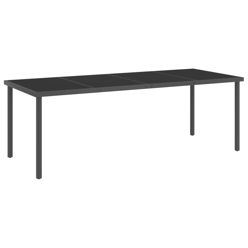 vidaXL Patio Dining Table Anthracite 86.6"x35.4"x29.5" Steel and Glass