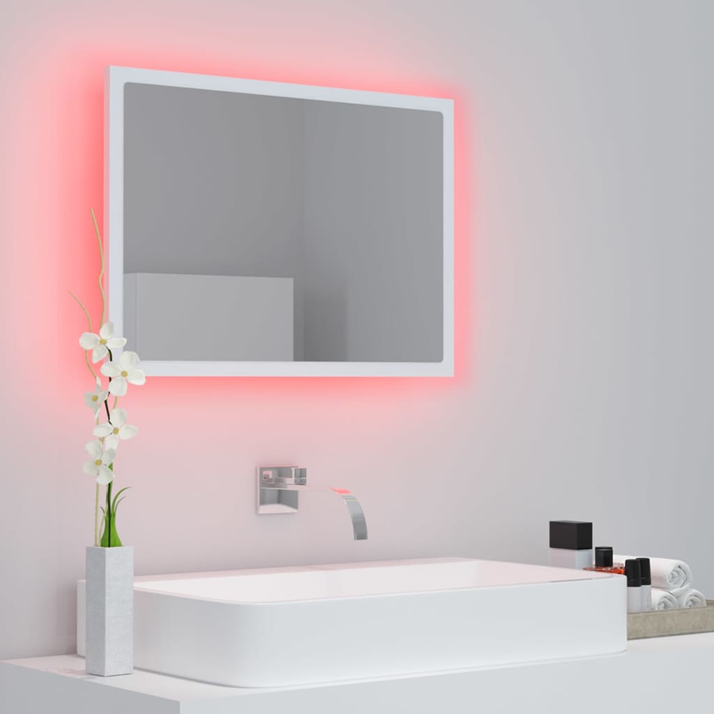 vidaXL LED Bathroom Mirror White 23.6"x3.3"x14.6" Acrylic
