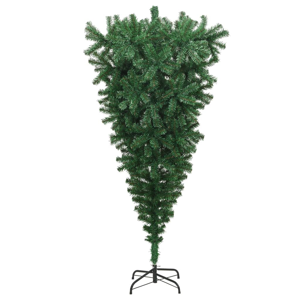 vidaXL Upside-down Artificial Christmas Tree with Stand Green 8 ft