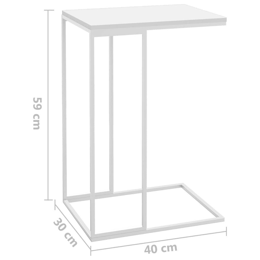 vidaXL Side Table White 15.7"x11.8"x23.2" Engineered Wood