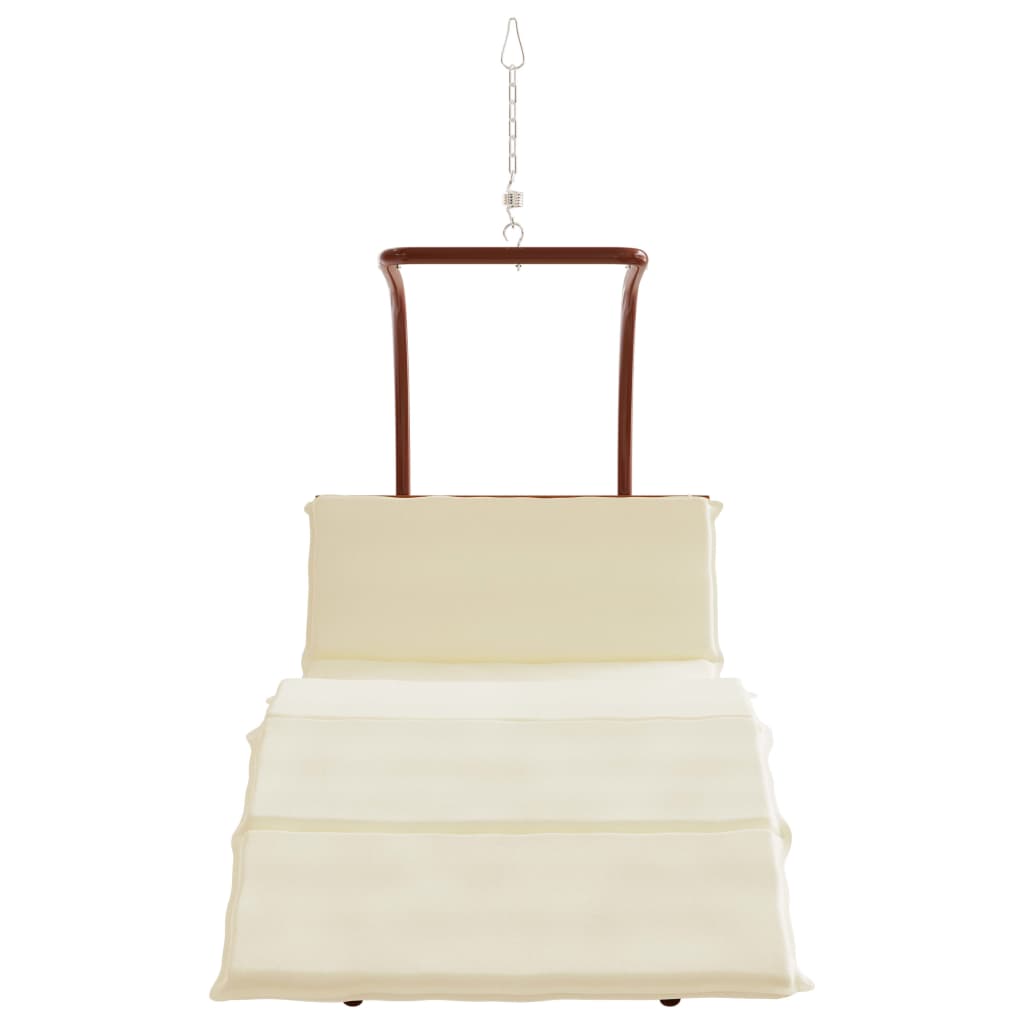 vidaXL Swing Chair with Cushion Fabric and Solid Wood Poplar