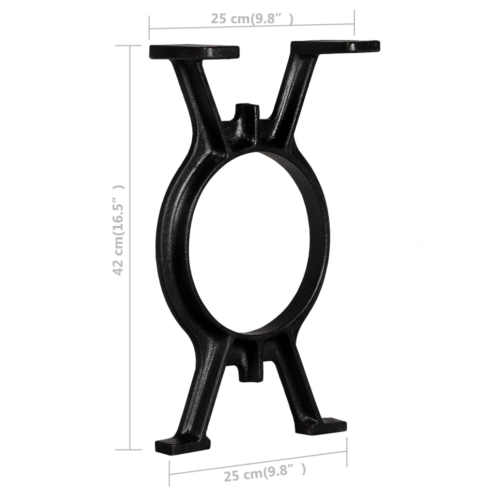 vidaXL Bench Legs 2 pcs O-Frame Cast Iron