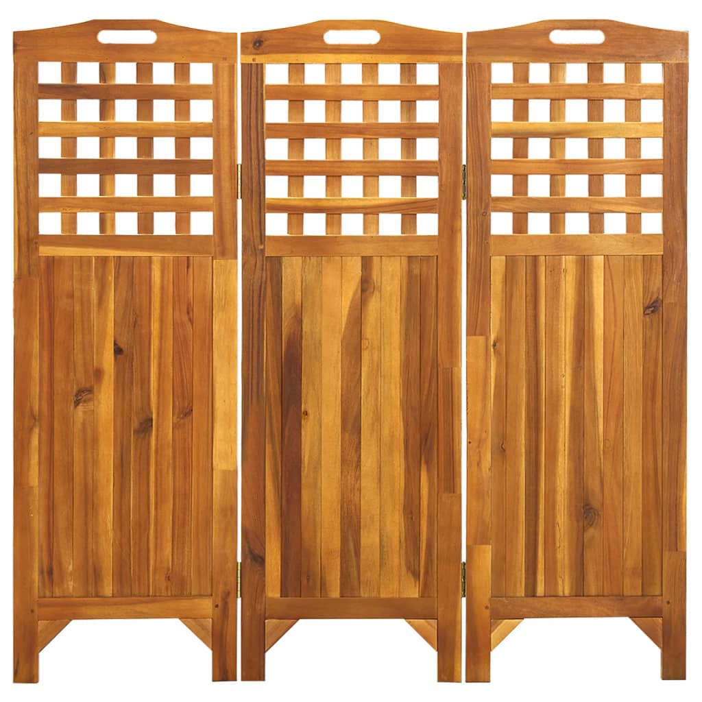 vidaXL 3-Panel Room Divider 47.6"x0.8"x47.2" Solid Acacia Wood