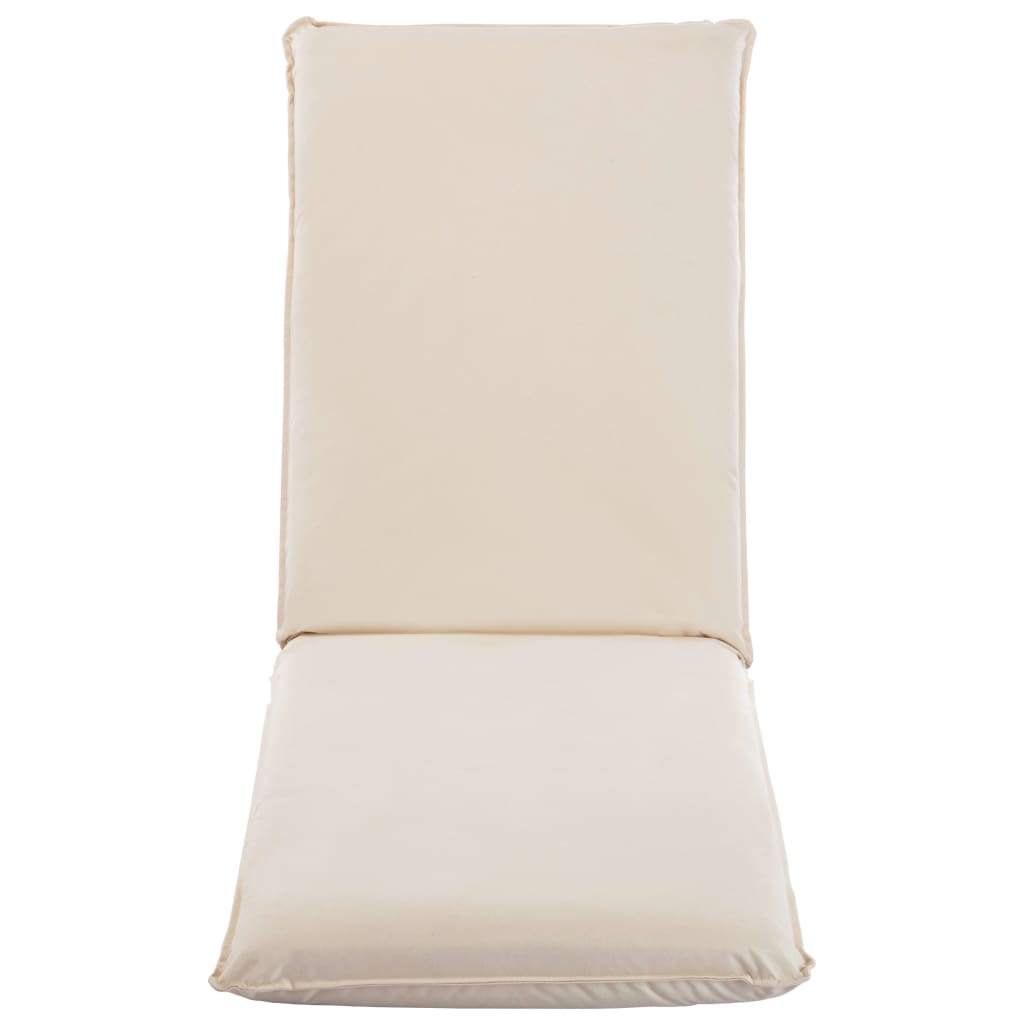 vidaXL Foldable Sunlounger Oxford Fabric Cream White