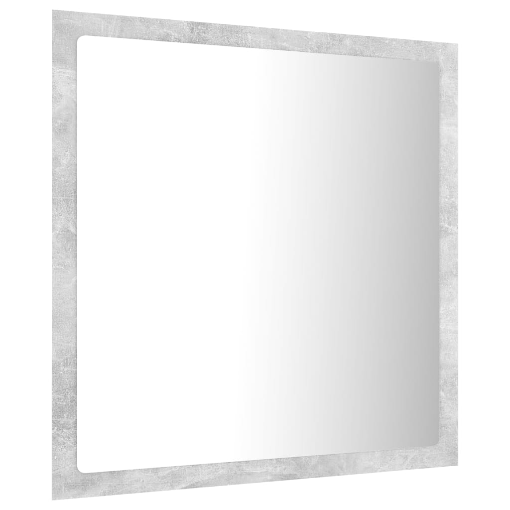 vidaXL LED Bathroom Mirror Concrete Gray 15.7"x3.3"x14.6" Chipboard