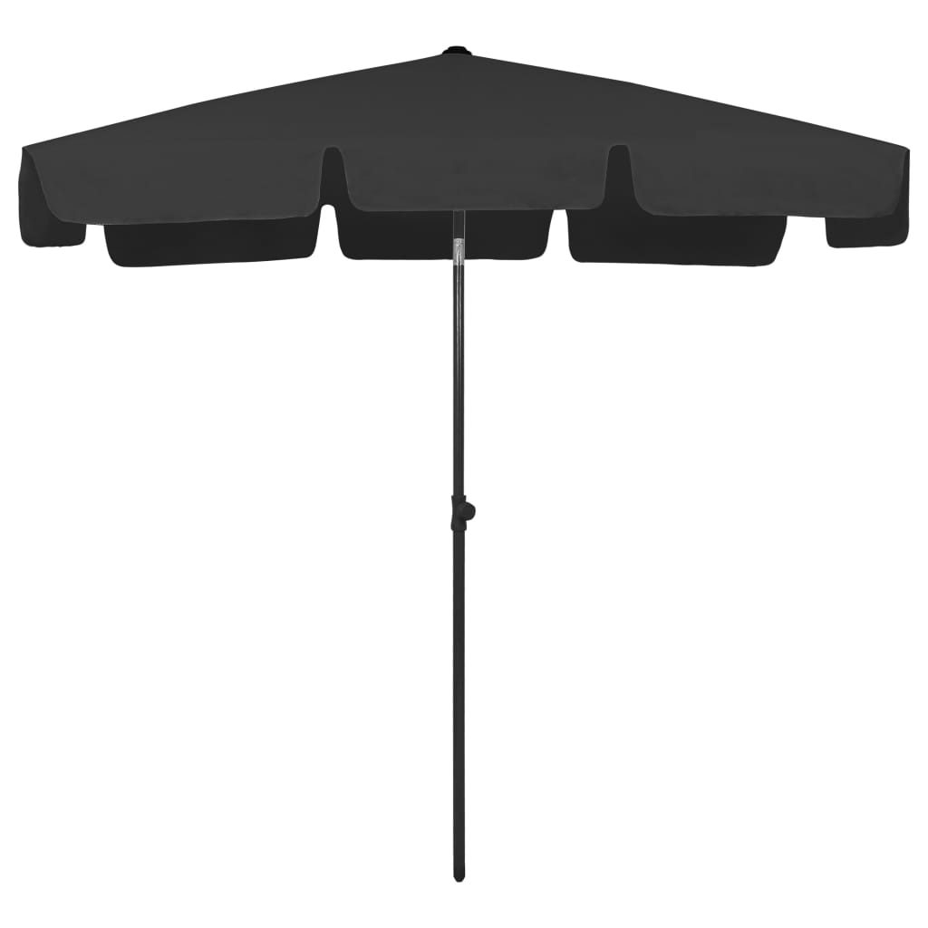 vidaXL Beach Umbrella Black 78.7"x49.2"