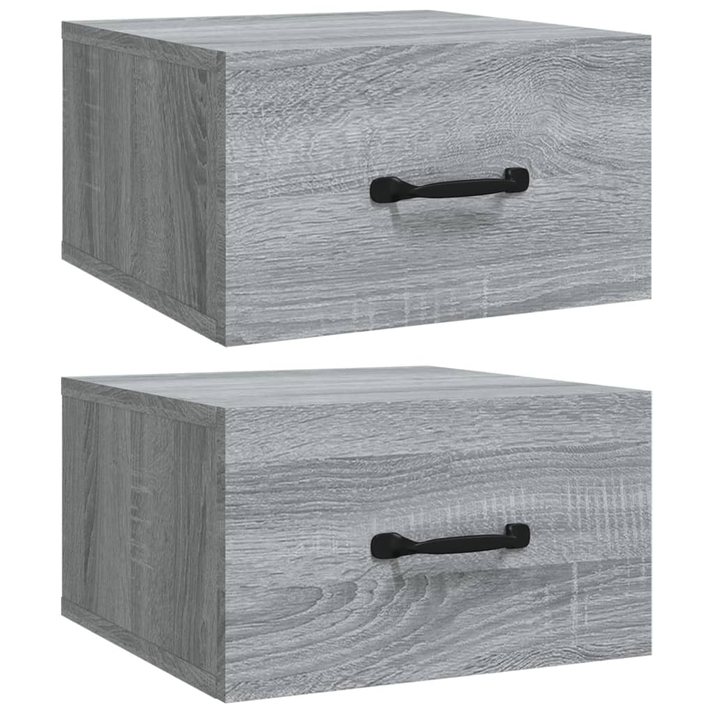 vidaXL Wall Mounted Cabinets 2 pcs Gray Sonoma 13.8"x13.8"x7.9"