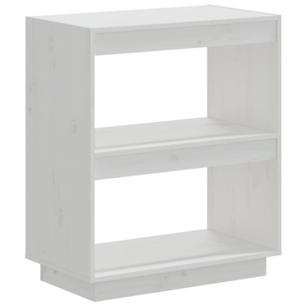 vidaXL Book Cabinet White 23.6"x13.8"x28" Solid Wood Pine