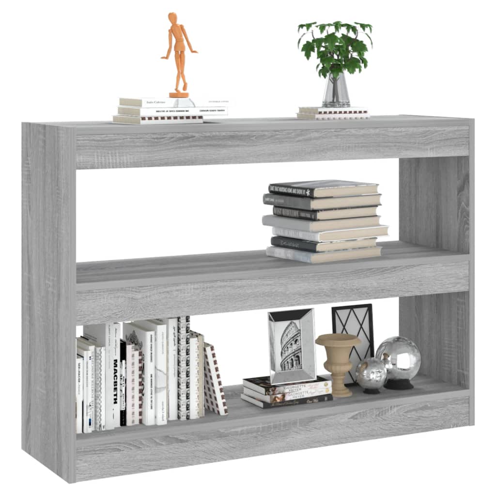 vidaXL Book Cabinet/Room Divider Gray Sonoma 39.4"x11.8"x28.3"