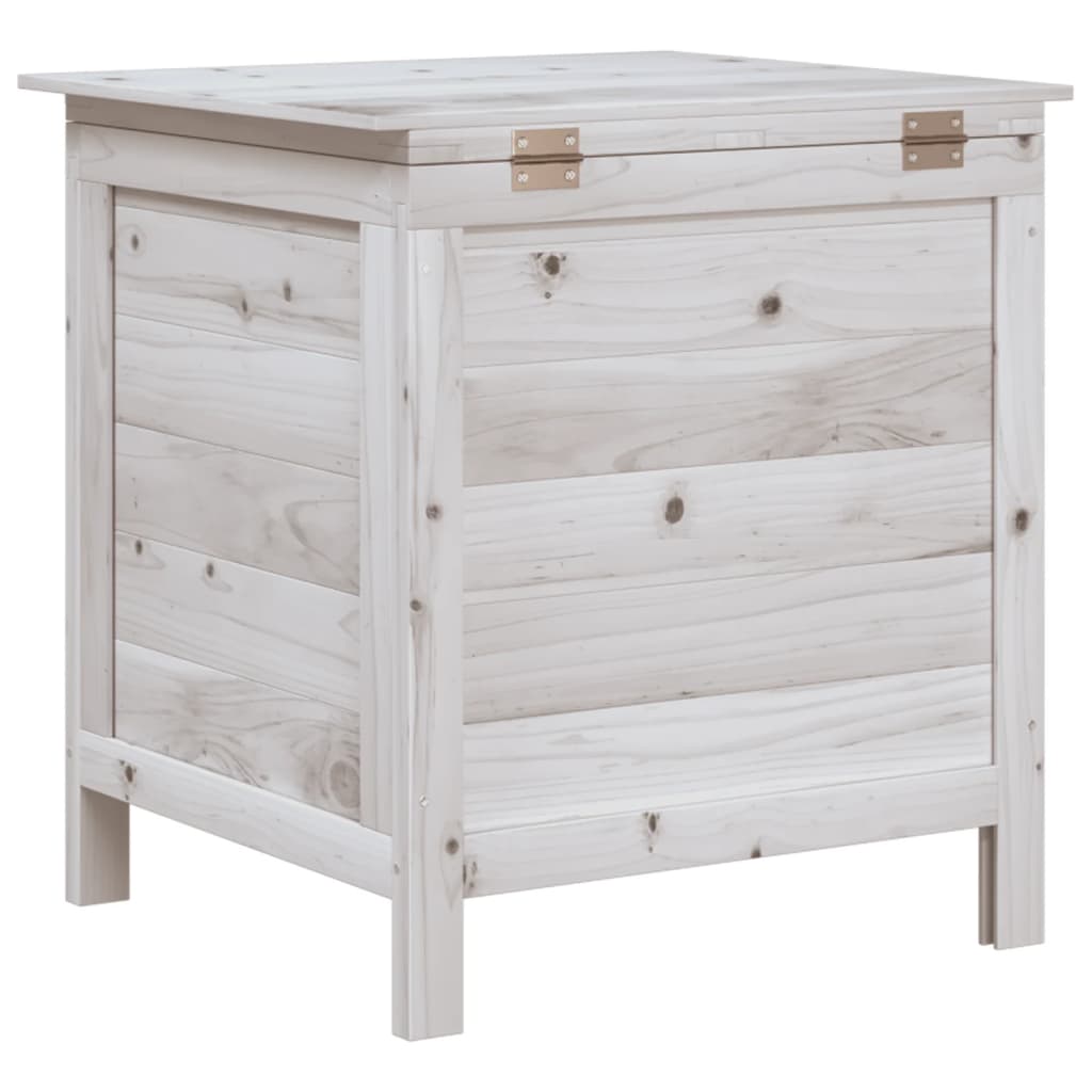 vidaXL Patio Storage Box White 19.7"x19.3"x22.2" Solid Wood Fir