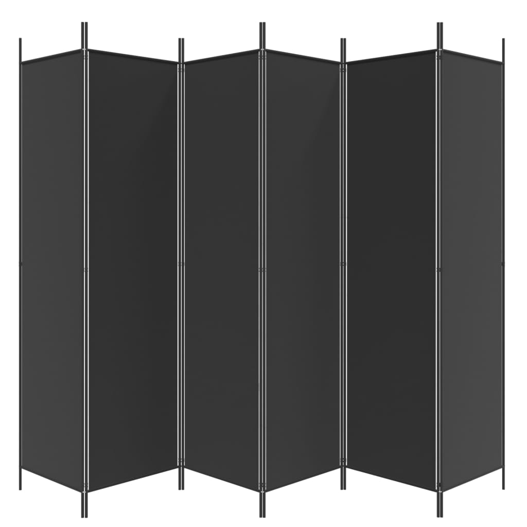 vidaXL 6-Panel Room Divider Black 118.1"x78.7" Fabric