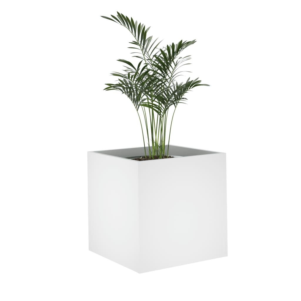vidaXL Planter Box White 15.7"x15.7"x15.7" Engineered Wood