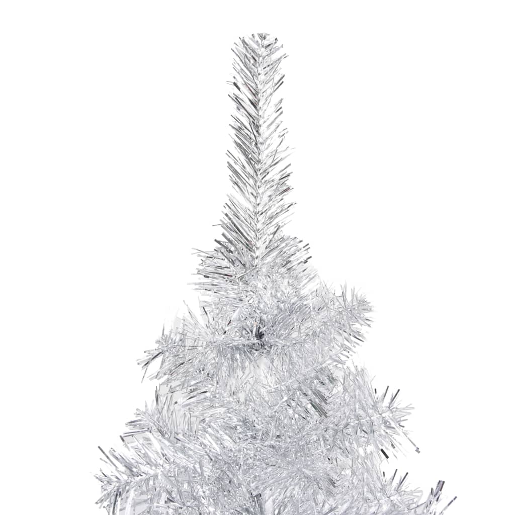 vidaXL Artificial Pre-lit Christmas Tree with Stand Silver 59.1" PET