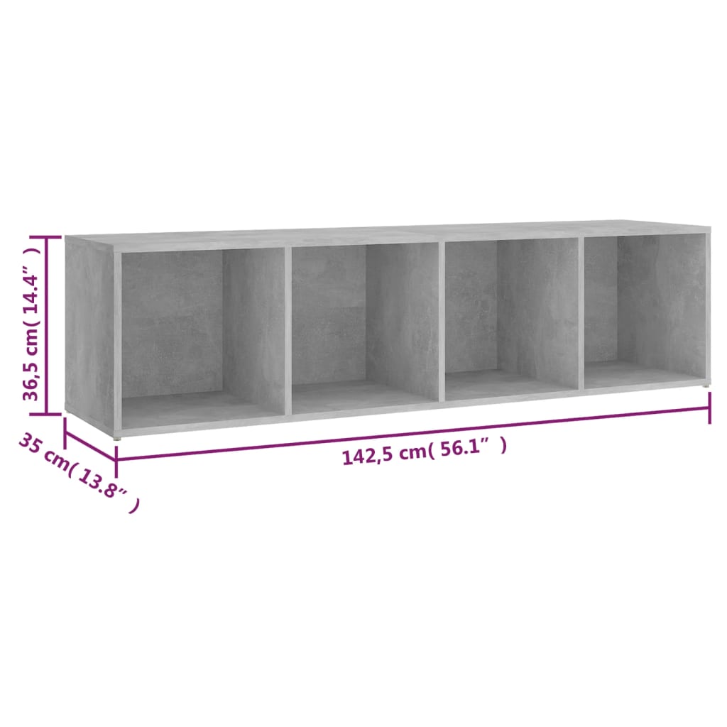 vidaXL TV Cabinets 2 pcs Concrete Gray 56.1"x13.8"x14.4" Chipboard