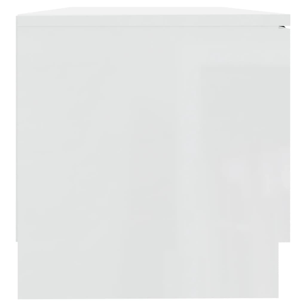vidaXL TV Cabinet High Gloss White 31.5"x13.8"x14.4" Engineered Wood