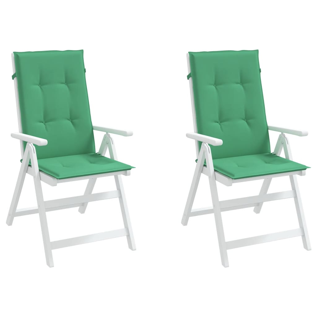 vidaXL Garden Highback Chair Cushions 2 pcs Green 47.2"x19.7"x1.2" Fabric