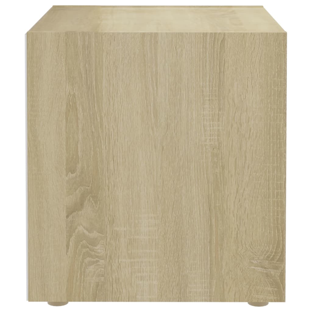 vidaXL TV Stands 2 pcs White and Sonoma Oak 14.6"x13.8"x14.6" Engineered Wood